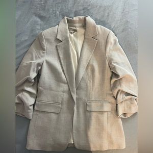 H&M Grey fitted, woven blazer, scrunch sleeve